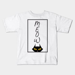 Meow Black Cat - Cat Lover Tshirt Kids T-Shirt